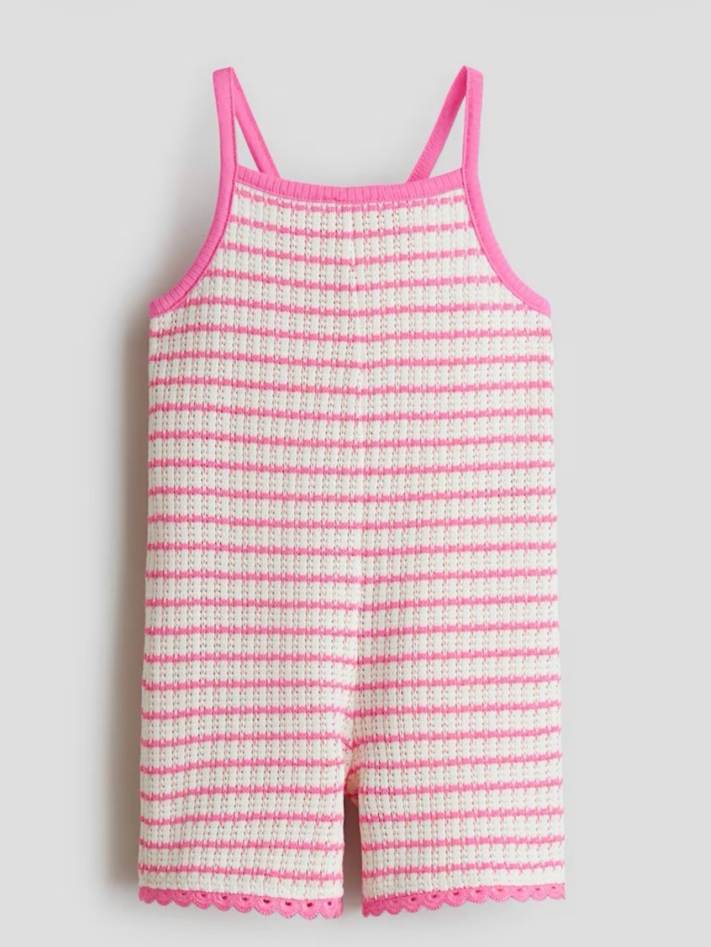 H&M Pink and White Knit Stripe Kids One-Piece Bodysuit